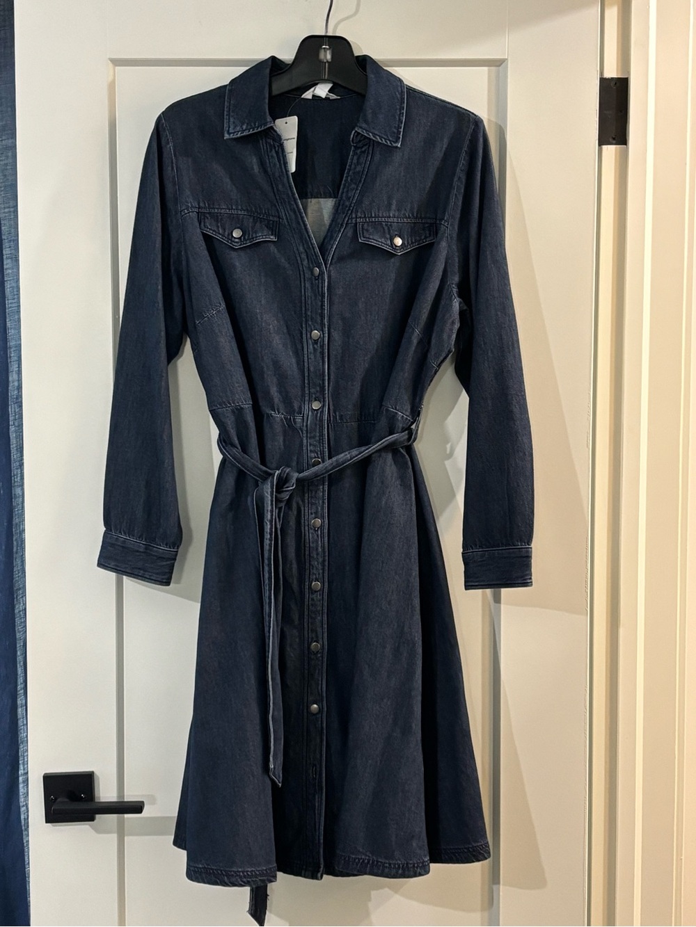 Penningtons Dark Blue Denim Shirt Dress with Waist Tie